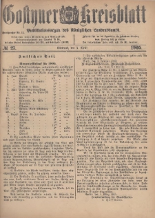 Gostyner Kreisblatt 1905.04.05 Nr 27