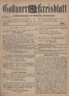 Gostyner Kreisblatt 1905.09.27 Nr 77