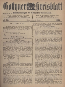 Gostyner Kreisblatt 1905.10.25 Nr 85