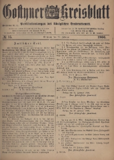 Gostyner Kreisblatt 1906.02.21 Nr 15
