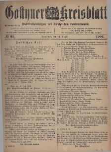 Gostyner Kreisblatt 1906.08.11 Nr 64