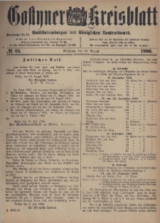 Gostyner Kreisblatt 1906.08.15 Nr 65
