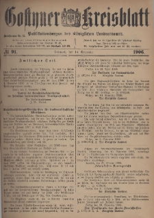 Gostyner Kreisblatt 1906.11.14 Nr 91