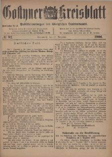 Gostyner Kreisblatt 1906.11.17 Nr 92
