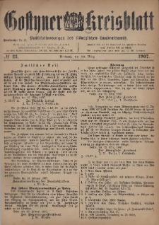 Gostyner Kreisblatt 1907.03.20 Nr 23