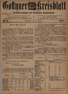 Gostyner Kreisblatt 1907.08.10 Nr 64