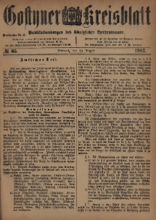 Gostyner Kreisblatt 1907.08.14 Nr 65