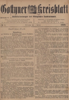 Gostyner Kreisblatt 1908.01.01 Nr 1