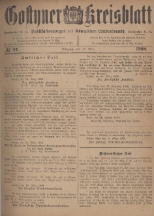 Gostyner Kreisblatt 1908.03.18 Nr 23