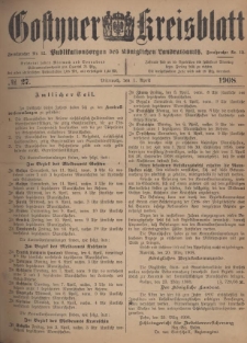 Gostyner Kreisblatt 1908.04.01 Nr 27