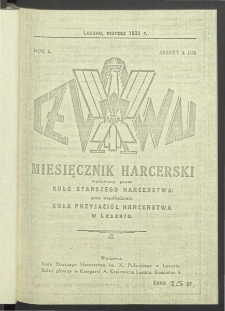 Czuwaj. Miesięcznik Harcerski Wydawany Przez Koło Starszego Harcerstwa przy Wsp&oacute;łudziale Koła Przyjaci&oacute;ł Harcerstwa w Lesznie 1935.03 R.2 Nr 3 (12)