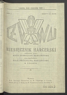 Czuwaj. Miesięcznik Harcerski Wydawany Przez Koło Starszego Harcerstwa przy Wsp&oacute;łudziale Koła Przyjaci&oacute;ł Harcerstwa w Lesznie 1935.05-06 R.2 Nr 5/6 (14/15)