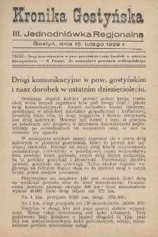 Kronika Gostyńska : jednodni&oacute;wka regjonalna. 1929.02.10 T.1 z.3