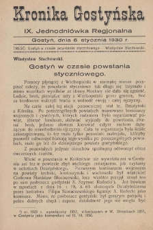 Kronika Gostyńska : jednodni&oacute;wka regjonalna. 1930.01.06 T.1 z.9