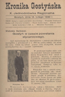 Kronika Gostyńska : jednodni&oacute;wka regjonalna. 1930.02.15 T.1 z.10