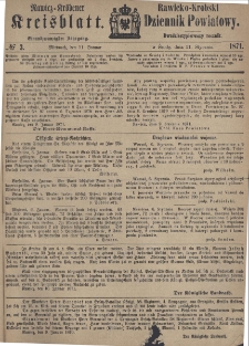 Rawicko-Krobski Dziennik Powiatowy. 1871.01.11 R. 21 Nr 3