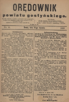 Orędownik Powiatu Gostyńskiego 1919.01.15 R.1 Nr 11