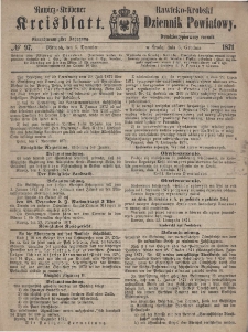 Rawicko-Krobski Dziennik Powiatowy. 1871.12.06 R. 21 Nr 97