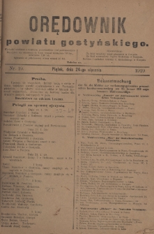 Orędownik Powiatu Gostyńskiego 1919.01.24 R.1 Nr 19