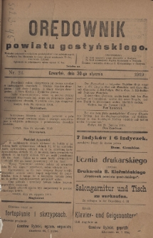 Orędownik Powiatu Gostyńskiego 1919.01.30 R.1 Nr 24