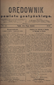 Orędownik Powiatu Gostyńskiego 1919.01.31 R.1 Nr 25