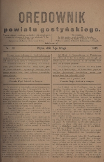 Orędownik Powiatu Gostyńskiego 1919.02.07 nr 31