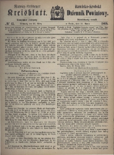 Rawicko-Krobski Dziennik Powiatowy. 1869.03.24 R. 19 Nr 12