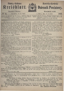 Rawicko-Krobski Dziennik Powiatowy. 1869.04.10 R. 19 Nr 15