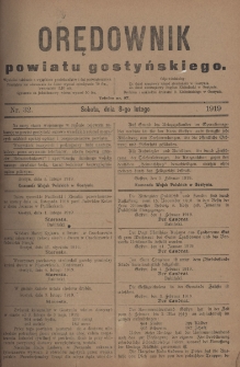 Orędownik Powiatu Gostyńskiego 1919.02.08 R.1 Nr 32