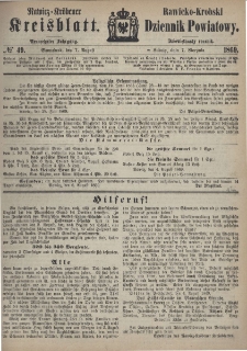 Rawicko-Krobski Dziennik Powiatowy. 1869.08.07 R. 19 Nr 49