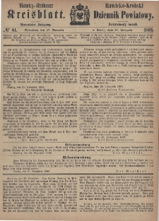 Rawicko-Krobski Dziennik Powiatowy. 1869.11.27 R. 19 Nr 81