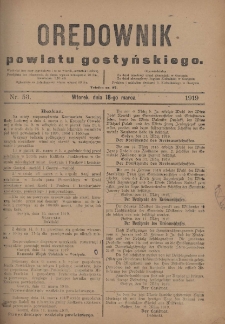 Orędownik Powiatu Gostyńskiego 1919.03.18 R.1 Nr 53