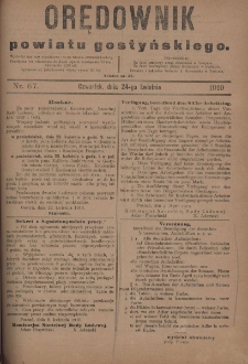Orędownik Powiatu Gostyńskiego 1919.04.24 R.1 Nr 67