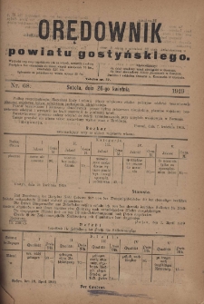 Orędownik Powiatu Gostyńskiego 1919.04.26 R.1 Nr 68