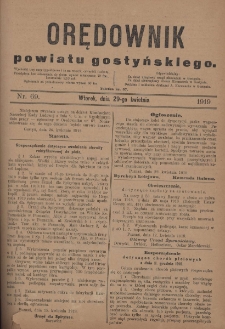 Orędownik Powiatu Gostyńskiego 1919.04.29 R.1 Nr 69