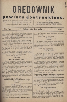 Orędownik Powiatu Gostyńskiego 1919.05.17 R.1 Nr 77