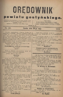 Orędownik Powiatu Gostyńskiego 1919.05.24 R.1 Nr 80