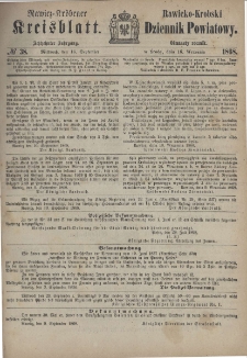 Rawicko-Krobski Dziennik Powiatowy. 1868.09.16 R. 18 Nr 38