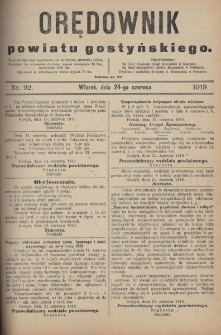 Orędownik Powiatu Gostyńskiego 1919.06.24 R.1 Nr 92