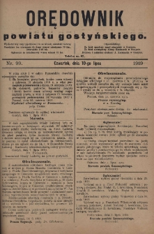 Orędownik Powiatu Gostyńskiego 1919.07.10 R.1 Nr 99