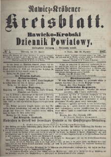 Rawicko-Krobski Dziennik Powiatowy. 1867.01.30 R. 17 Nr 5