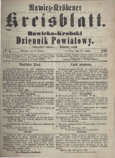 Rawicko-Krobski Dziennik Powiatowy. 1867.02.27 R. 17 Nr 9