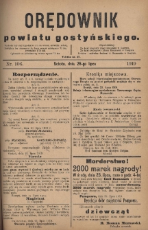 Orędownik Powiatu Gostyńskiego 1919.07.26 R.1 Nr 106