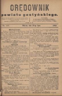 Orędownik Powiatu Gostyńskiego 1919.07.29 R.1 Nr 107
