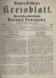 Rawicko-Krobski Dziennik Powiatowy. 1867.06.19 R. 17 Nr 25