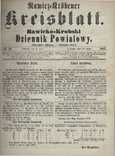 Rawicko-Krobski Dziennik Powiatowy. 1867.07.10 R. 17 Nr 28