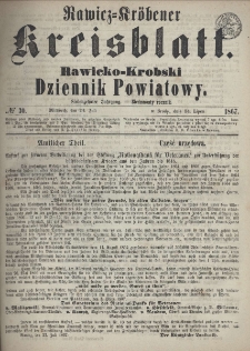 Rawicko-Krobski Dziennik Powiatowy. 1867.07.24 R. 17 Nr 30