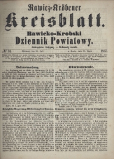 Rawicko-Krobski Dziennik Powiatowy. 1867.07.31 R. 17 Nr 31