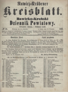 Rawicko-Krobski Dziennik Powiatowy. 1867.09.18 R. 17 Nr 38