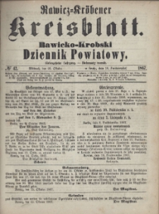 Rawicko-Krobski Dziennik Powiatowy. 1867.10.16 R. 17 Nr 42